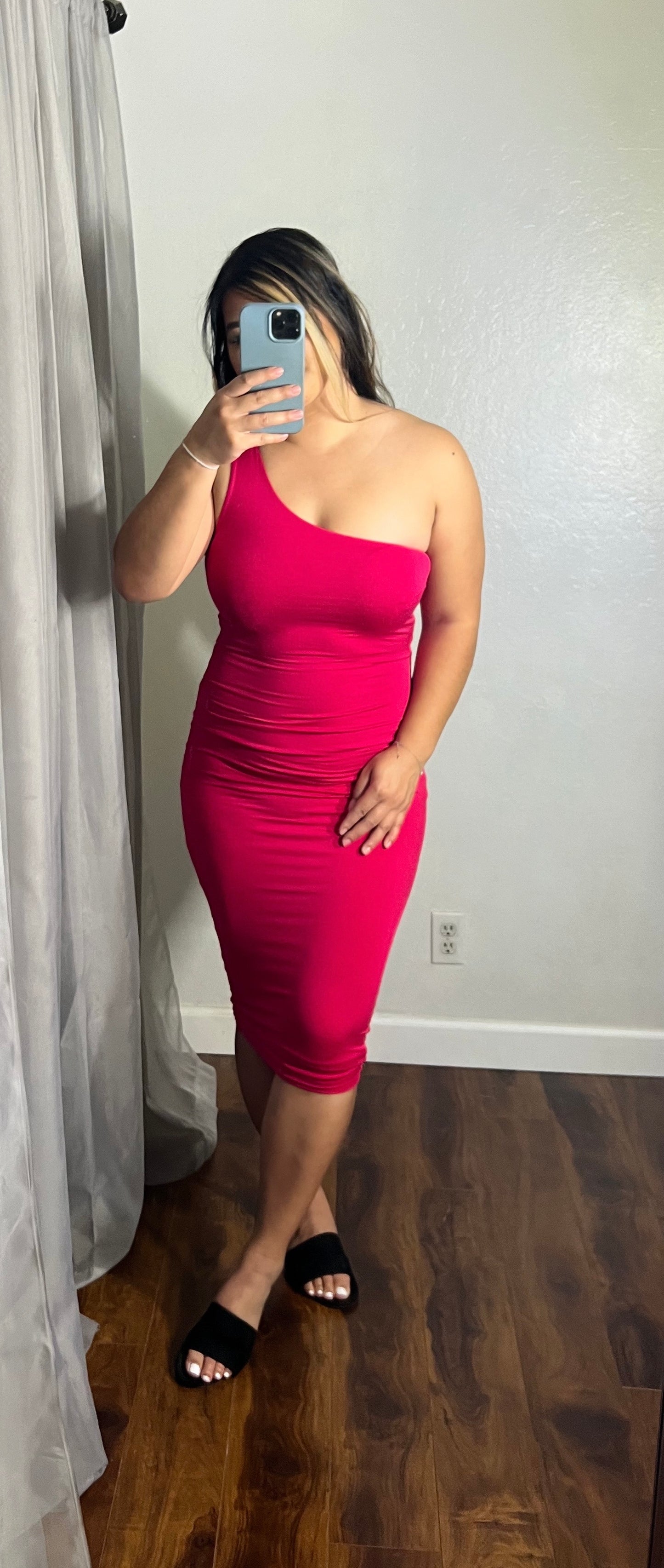 Hot Pink Midi Dress