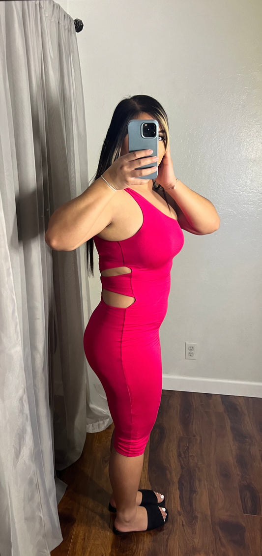 Hot Pink Midi Dress